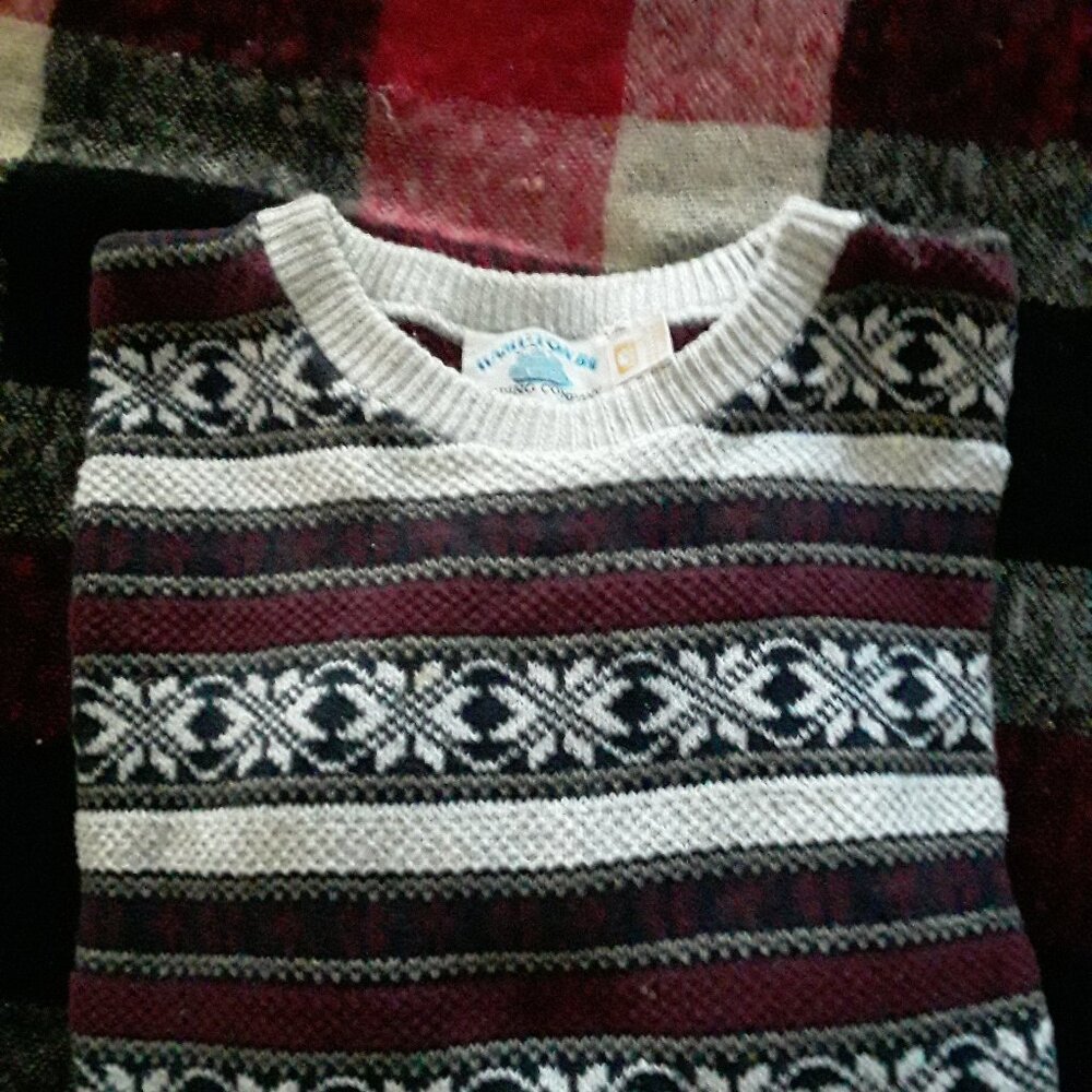 Cotton Sweater - Snowflaake Pattern - Ski Sweater - UNISEX